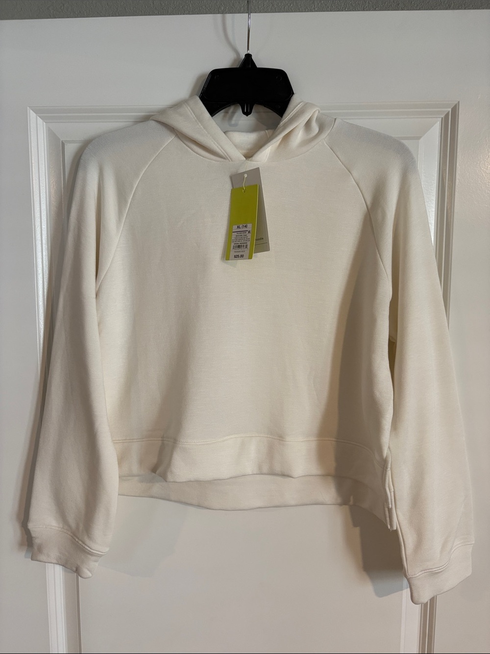 all in motion Girls Cream Crop Hooded Pullover Sweatshirt